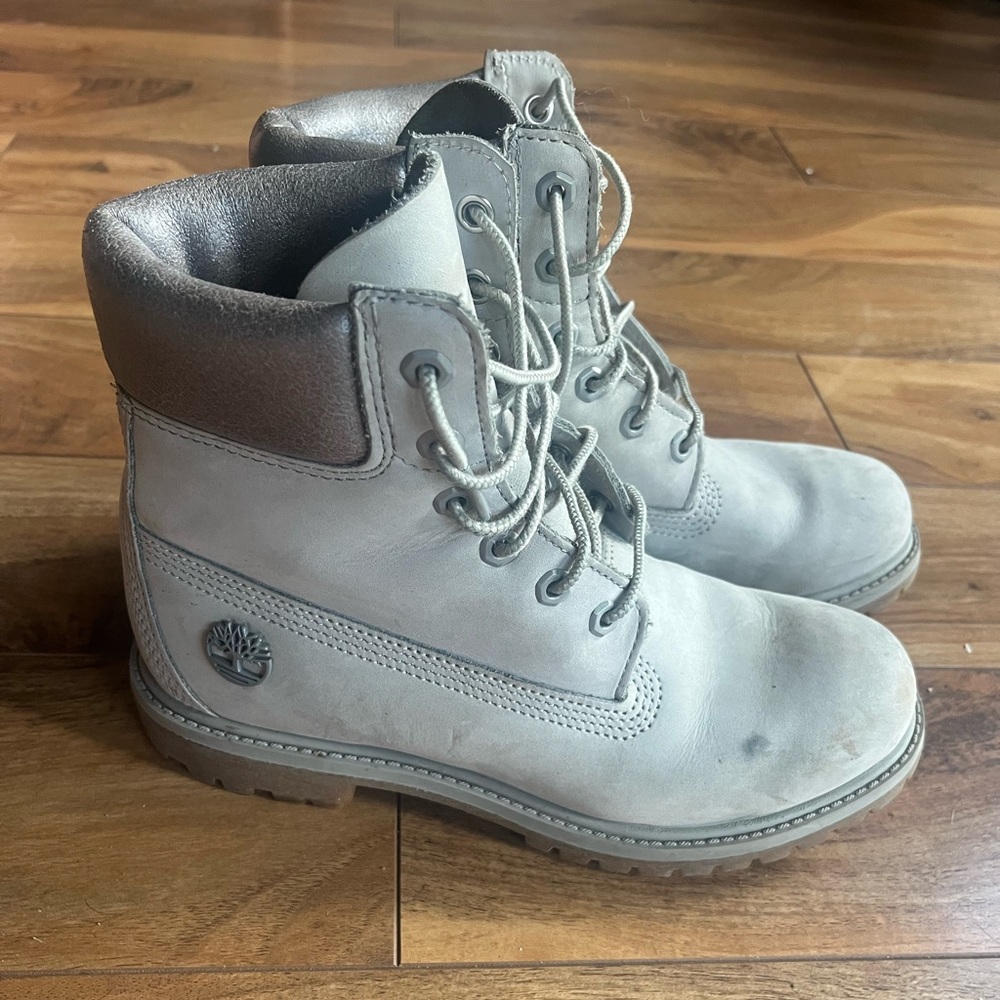 Timberland Light Gray Suede Boots